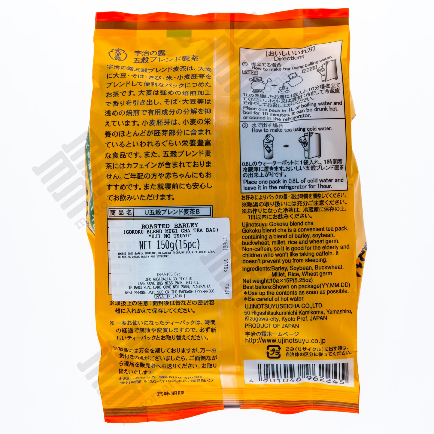 UJI Gokoku Blend Mugi Cha - Roasted Barley Tea Bag (10gx15bags) 宇治の露 五穀ブレンド麦茶