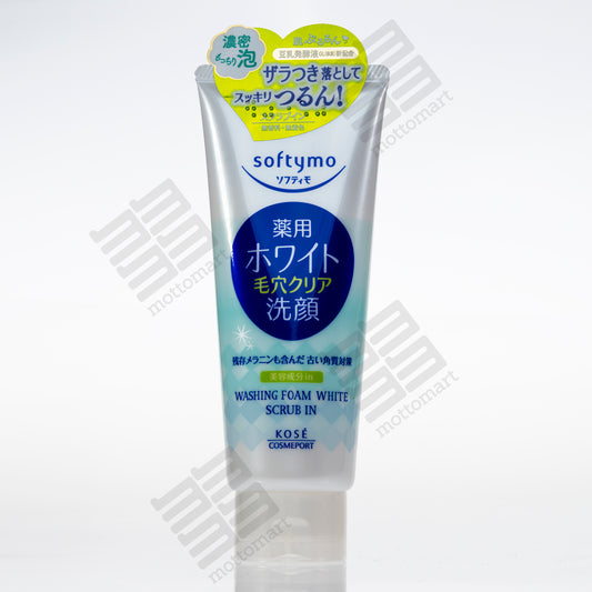 KOSE Softymo Washing Foam - White Scrub In (150g) ソフティモ 薬用 ホワイト 毛穴クリア 洗顔