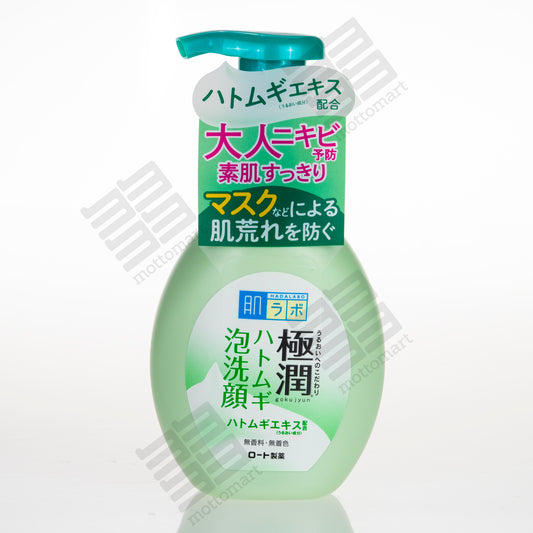 ROHTO MENTHOLATUM Hada Labo Goku Jyun - Hatomugi Bubble Face Wash (160ml) 肌ラボ 極潤 ハトムギ泡洗顔