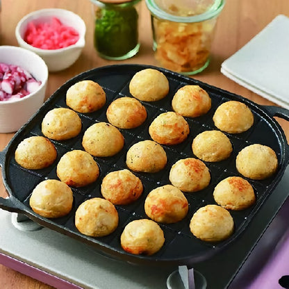 Portable Iron Casting Takoyaki Plate 21 hole